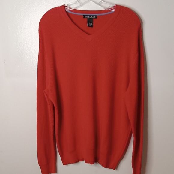 Croft & Barrow Men's Large Orange V-Neck Sweater. Athleisure, Warm - Picture 1 of 7